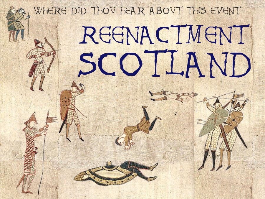 A medieval-looking tapestry which asks "Where didst thou hear about this event?"